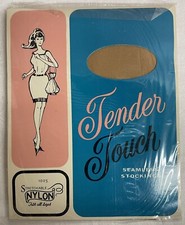 1950s Nylon Stockings Tender Touch Sealed Seamless Deadstock Vintage NOS picture