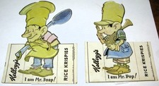 Vintage 1933 Kellogg’s Rice Krispies Magic Color Cards, RARE Mr. Pop, Mr. Snap picture