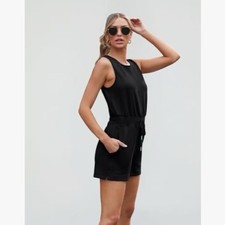 Automet Black Sleeveless Shorts Romper NWT picture