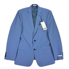 Bar Iii Mens Slim fit Suit Jacket Blazer 38 R Periwinkle Blue Solid Wool picture