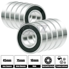 10x S6009-2RS Ball Bearing 45mm x 75mm x 16mm Rubber Sealed [ Stainless Steel] picture