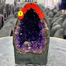 2.87LB Natural Amethyst Geode Quartz Crystal Cluster Cathedral Energy healing picture