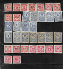AUSTRIA  lot of 34 stamps  SC# J75-J92 set & J93-J101 imperf.  set Mint H  A3 picture