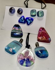 5 Dichroic Necklaces, 3 Pr Earrings, all Artisan, all Multi-Use picture