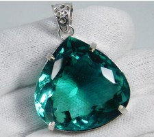 Certified, Natural 113.50 Ct Excellent Blue Aquamarine Pendant Pear Cut Gemstone picture