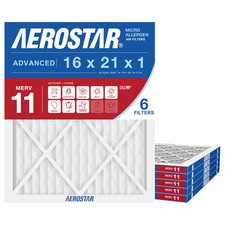Aerostar 16x21x1 MERV 11 Air Filter, 6 Pack picture