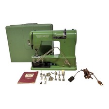 Vintage Elna Supermatic Sewing Machine W/ Case & Accessories (Serviced) picture