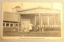 Lincoln Agricultural School Antique Photo Postcard Tabulating the Product at picture