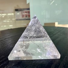 370G Natural White Quartz Carved Pyramid Crystal Reiki Healing Decor picture