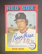 2024 Topps Heritage Rick Wise #ROA-RW Real One Mini Auto Boston Red Sox 1975 picture