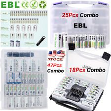 Rechargeable 1.2V 9V AAA AA C D NiMH Batteries Converter Charger Combio Set Lot picture