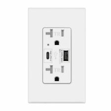 Smart Fast USB Type C 4.8A Wall Outlet Dual High Speed Duplex Receptacle 20 Amp picture