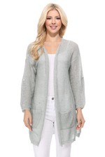 Yemak Women's Long Sleeve Knit Open Front Cardigan Sweater with Pockets HK8072 picture