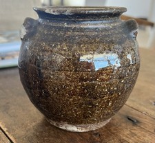 Rare Southern Pottery Jar Stoneware Crock Jug Alkaline Glaze picture