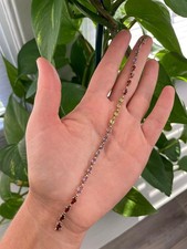 10K Yellow Gold Multi Gemstone Tennis Bracelet Garnet Peridot Amethyst 7.25