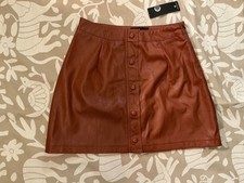 NWT Lulu’s Most Fab Brown Vegan Leather Skirt Sz Small picture