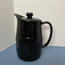 Longaberger Pottery Woven Traditions Chocolate Vitrified Insulated Coffee Carafe picture