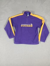 Reebok Minnesota Vikings Football NFL Jacket Mens Medium Purple Yellow 1/4 Zip picture