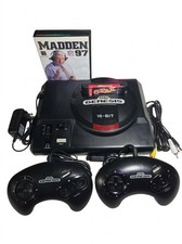 Sega Genesis Console Model 1 1601 Console Bundle - 2 Controllers - 6-Pak - Clean picture