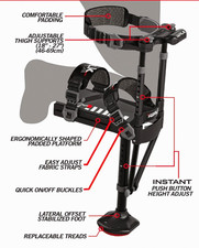iWALK 2.0 Hands-Free Knee Crutch, Adjustable Height Lightweight, Black picture