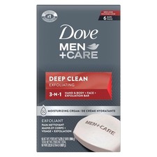 DOVE MEN + CARE Deep Clean Body Face Bars, Purifying Grains, 3.75 oz, 6 Ct picture