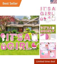 Vibrant 12-Piece Yard Sign Set with Stakes - Perfect for Gender Reveal Parties picture