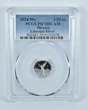 2024 Mo Mexico 1/20 Onza Silver Libertad PR70 DCAM PCGS Blue Label picture