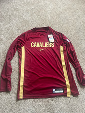 Nike Cleveland Cavaliers NBA Dri-FIT Long Sleeve Shirt Red Gold Men's L Tall picture
