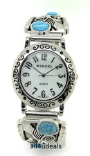 Wincci Mens Ladies Western Turquoise Stones Stretch Elastic Band Fashion Watch picture