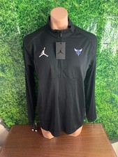 NBA Charlotte Hornets Basketball 1/4 ZIp Dri-Fit Pullover Jordan Black Size XL picture