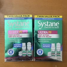 LOT OF 2 Systane Ultra PF Dry Eye Drops TWIN PK 2x10ml  dent box  EXP: 2028 picture