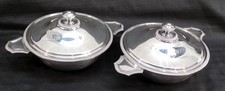 VTG 2 Christofle France Silver Plated Covered Vegetable Serving Dish Art Deco picture