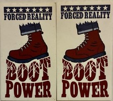 FORCED REALITY BOOT POWER RARE VINT 1990S BOOT DESIGN 2 STICKER SET CT HARDCORE picture