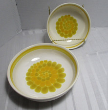 Two 1970s Franciscan Earthenware Sundance Yellow Spiral Vegetable bowls picture