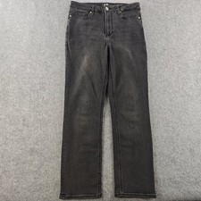PAIGE Cindy High Rise Straight Leg Jeans Womens 28 Charcoal Gray Stretch Denim picture