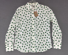 Boden Sienna 100% Silk Shirt Sz 4R Ivory Green Polka Dot Button Up Preppy Career picture