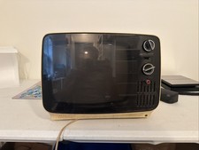 Vintage 1977 Midland International Cube Retro TV Screen Model 15-032 Beige 12in picture