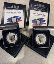 1776-2026 P Morgan & Peace Silver Dollar Reverse Proof Set W/250 Bell privy picture
