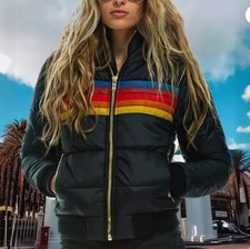 Women's Casual Hooded Long Sleeve Cotton Jacket Rainbow Zipper soft Warm Coat picture