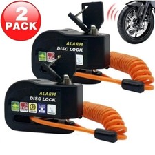 2X Motorcycle Bicycle Anti-theft Wheel Disc Brake Lock Security Alarm Waterproof picture