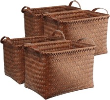 Handwoven Clothes Basket Laundry Hampers Large Wicker Storage Baskets for picture