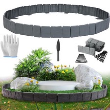 20-100PCS Non-Digging Landscape Edging Gray Lawn Garden Gray DIY Edging Border picture