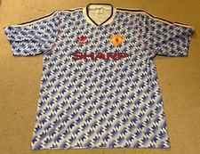 Official Vintage 1990 1992 Manchester United Away Shirt Large 42-44 Adidas Sharp picture