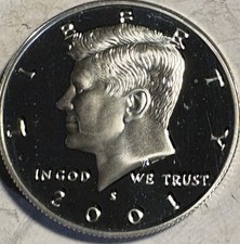 2001 S Kennedy Half Dollar Silver Proof 90% Silver .900 Fine Gem Proof picture