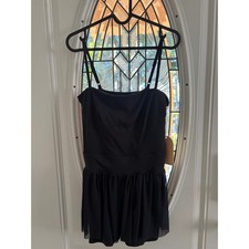 Blogilates Barre Romper Black Activewear Mesh Skort Romper XS NWT picture