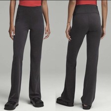 Lululemon Ribbed Softstreme Flared Pants Black Size 4 High Rise Excellent Soft picture