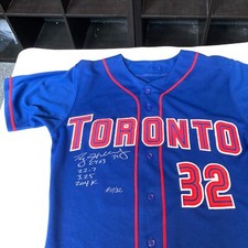 Stunning Roy Halladay Signed Heavily Inscribed Toronto Blue Jays STAT Jersey JSA picture
