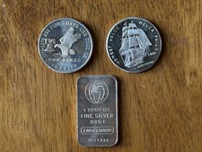 (Lot of 3) Vintage Silver Rounds & Bar .999 Engelhard, Liberty Mint & Tri-State picture