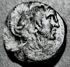 ALEXANDER I as Mythical Hercules w/ APOLLO, Arrow, & Bow, 18-19mm Greek Coin picture