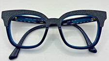 Eyeglass Frames Jimmy Choo Full Frame Square Browline Blue Glitter Italy JC176 picture